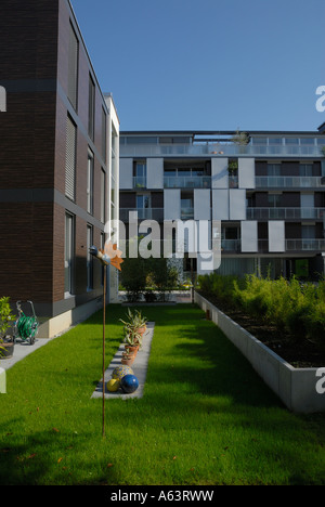 Minergie (basso consumo energetico) casa in Svizzera. Foto Stock