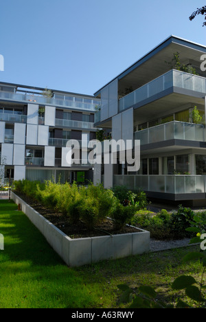 Minergie (basso consumo energetico) casa in Svizzera. Foto Stock