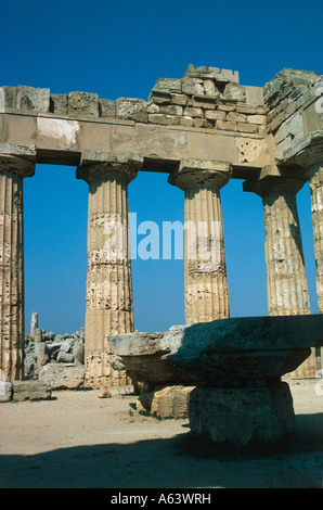 Tempio di Hera resp e sito del tempio di Selinunte isola di sicilia italia Foto Stock