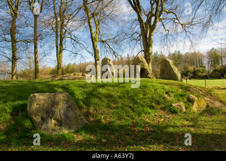 Wayland's Smithy Neolitico Tumulo appena fuori la Ridgeway percorso nei pressi di White Horse Hill Oxfordshire Foto Stock