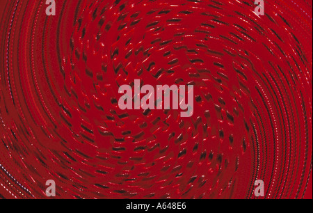 Red puzzle jigsaw pezzi in rotazione Foto Stock