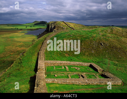 Milecastle 39 sulla parete di Adriano in Northumberland Foto Stock