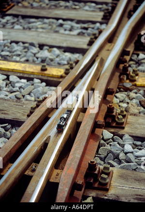 Modello in scala del treno merci ferroviario di attraversamento via solo uso editoriale Foto Stock