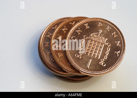 Spiccioli piccolo cambiamento coin denaro contante Foto Stock