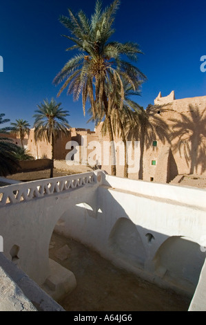 Il giardino delle palme a Ghadames, Ghadamis, Libia, Patrimonio Mondiale dell Unesco Foto Stock