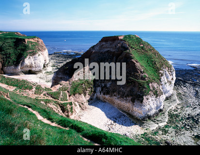 Chalk pila a Flamborough Head East Yorkshire Foto Stock