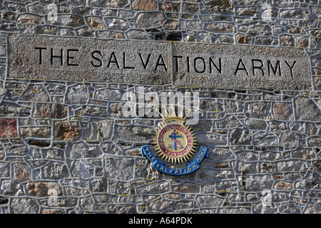 Esercito della salvezza segno sulla parete del porto di St Ives, Cornwall Foto Stock