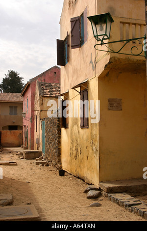 Senegal Isle de Goree strada stretta Foto Stock