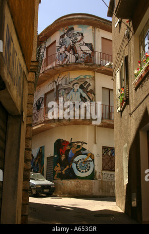 Murale di Orgosolo, Sardegna, Italia. Foto Stock