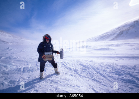 Soundman nel Canadian Grande Nord Foto Stock