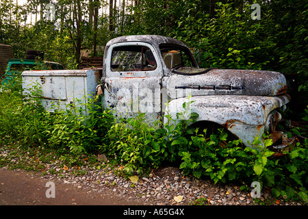 Antica Carrello abbandonato in Alaska Foto Stock