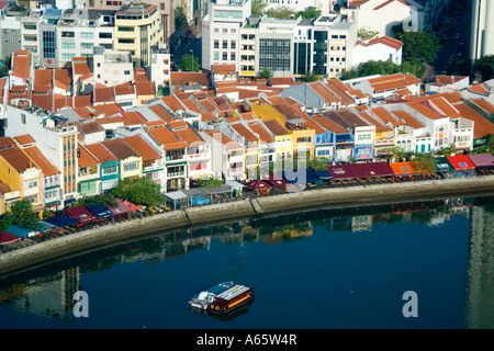 Botteghe cinesi sul Boat Quay Singapore Foto Stock