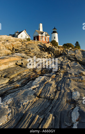 Pemaquid Point Lighthouse vicino a Bristol Maine Foto Stock