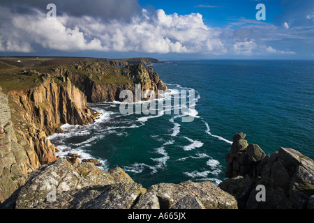 Le scogliere a Lands End, Cornwall Foto Stock