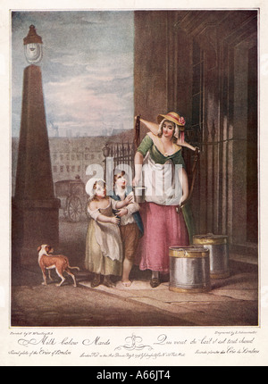 Latte di Londra cameriera 1798 Foto Stock