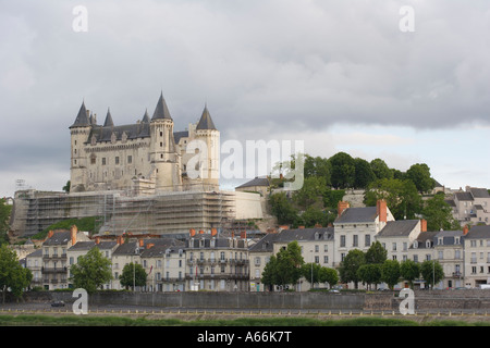 Restauro di Chateau de Saumur Foto Stock