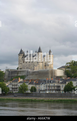 Restauro di Chateau de Saumur a Saumur, Maine-et-Loire Centre Francia Foto Stock