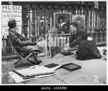 Marciapiede artista Londra Foto Stock