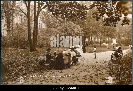 Parigi il Parco Monceau 1909 Foto Stock
