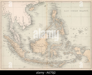 Mappa East India Isole Foto Stock