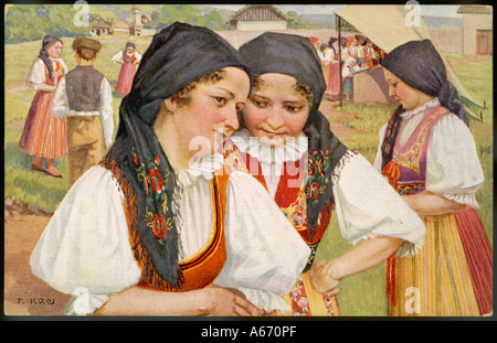 La razza Ragazze Ceche C1910 Foto Stock