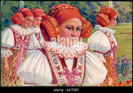 La razza Ragazze Ceche C1910 Foto Stock