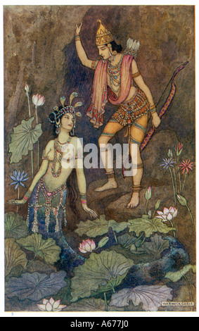 Arjuna e Ninfa Foto Stock