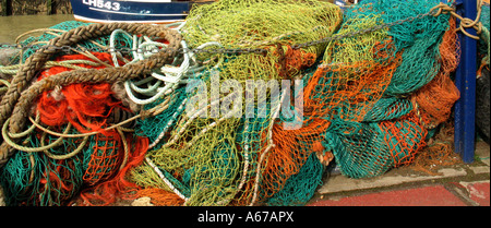 Colorate le reti da pesca. Foto Stock