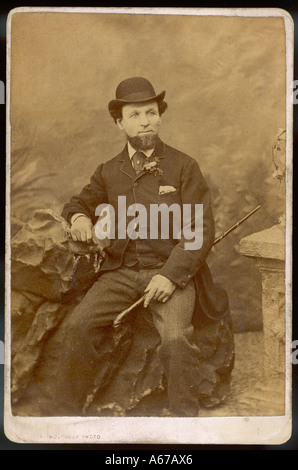 Uomini in costume Photo 1860s Foto Stock