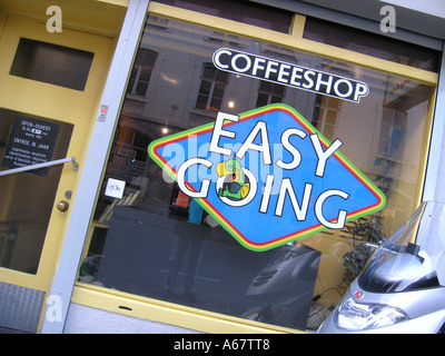 Ingresso al coffee shop dove vendono pot in Maastricht Paesi Bassi Foto Stock