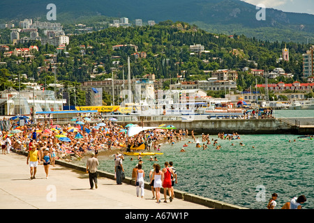 La passeggiata e il lungomare di Jalta, Crimea, Ucraina, South-Easteurope, Europa Foto Stock