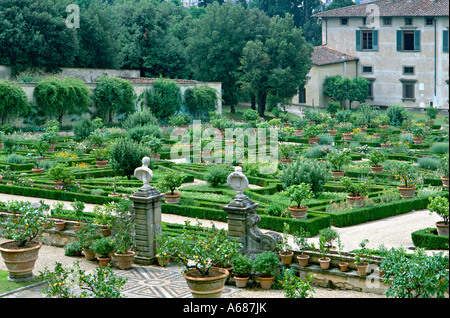 Il sedicesimo secolo giardino della Villa di Castello, Firenze, Toscana, Italia Foto Stock