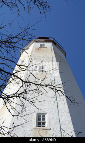 Il faro di Sandy Hook, NJ, Stati Uniti d'America. Foto Stock