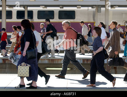 Pendolari, stazione sud di Boston, Massachusetts Foto Stock