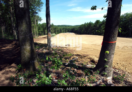 La costruzione di campi da golf Foto Stock
