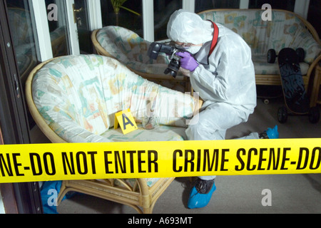 Non immettere crime scene tape Foto Stock