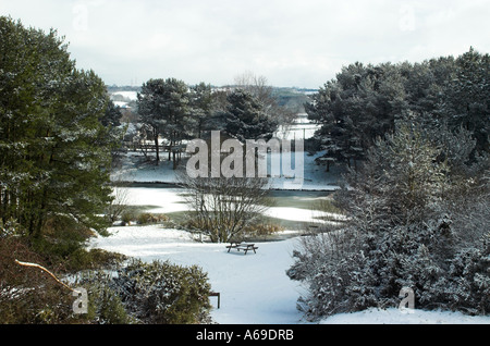 Stoke 0n Trento Lago ricoperta di neve Foto Stock