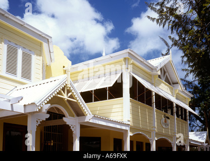 Barbados Holetown verniciato edificio clapboard Foto Stock