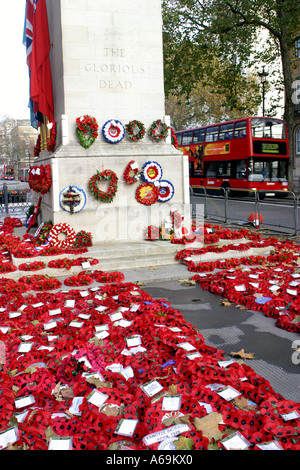 Il cenotafio War Memorial Whitehall durante la guerra in Iraq London REGNO UNITO Foto Stock