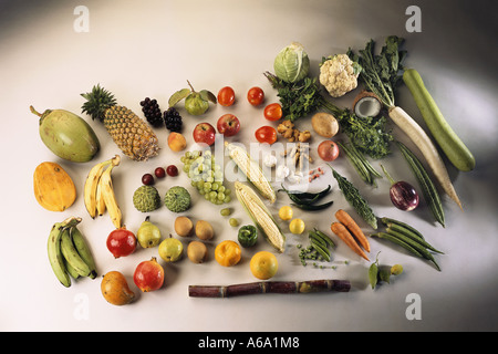 VDA77208 Frutta Verdura spezie ancora la vita di frutta verdura spezie Foto Stock
