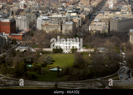 Vista aerea del Presidential Casa Bianca a Washington DC Foto Stock