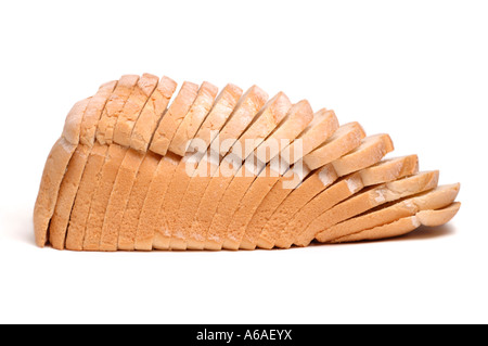 Filone di fette di pane bianco Foto Stock