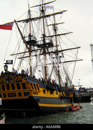 Grand Turk, Tall Ship, nel dock a Portsmouth Porto. Foto Stock