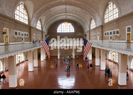 La Grande Hall, Ellis Island immigrazione Museum New York City NY USA Foto Stock