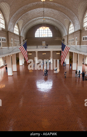 La Grande Hall, Ellis Island immigrazione Museum New York City NY USA Foto Stock