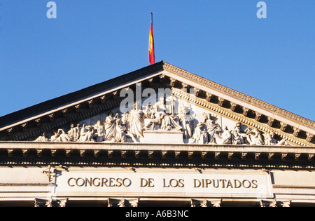 Europa Madrid Spagna Congreso de los Diputados. Parlamento spagnolo, Camera dei rappresentanti. Foto Stock