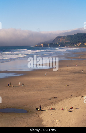 Beverly Beach State Park e visualizzare il nord a Otter Rock sulla centrale di Oregon Coast Foto Stock