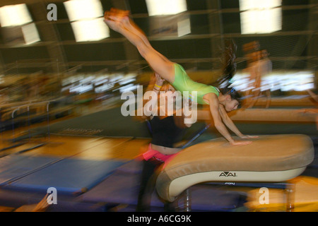 Centro di formazione di ginnastica artistica a Curitiba - scuola per ragazze Foto Stock