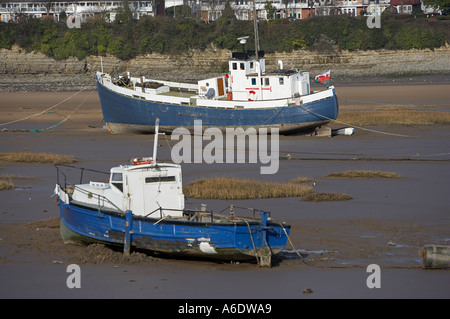 Barche nel porto di Barry, Barry, South Wales, Regno Unito Foto Stock