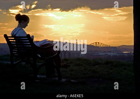 Carlton Hill sunset Edimburgo. Foto Stock